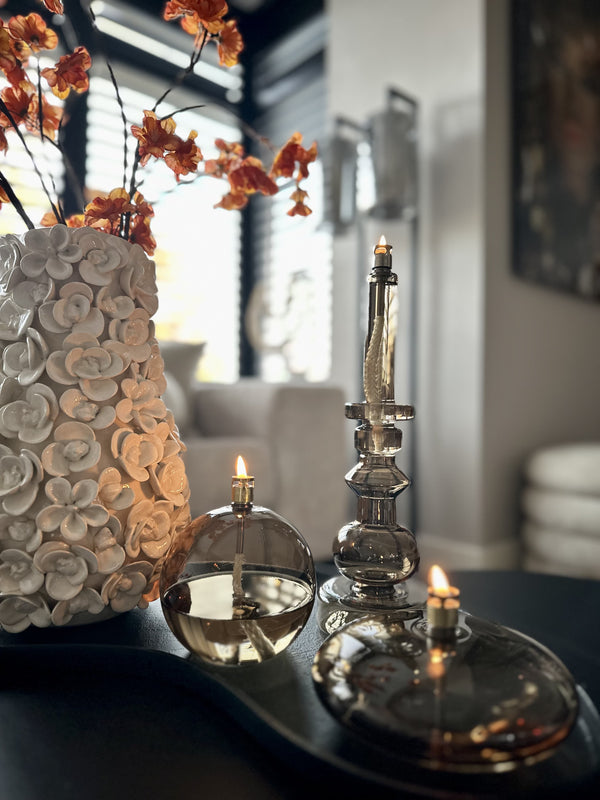Set van 3 Champagnekleurige glazen Olielampjes Bianca | Peri Living