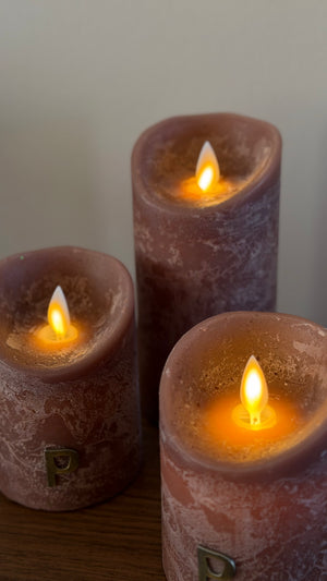 PTMD LED Candle Rustic Brown| Realistische bewegende vlam