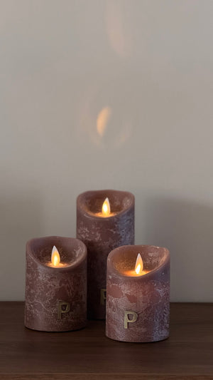 PTMD LED Candle Rustic Brown| Realistische bewegende vlam