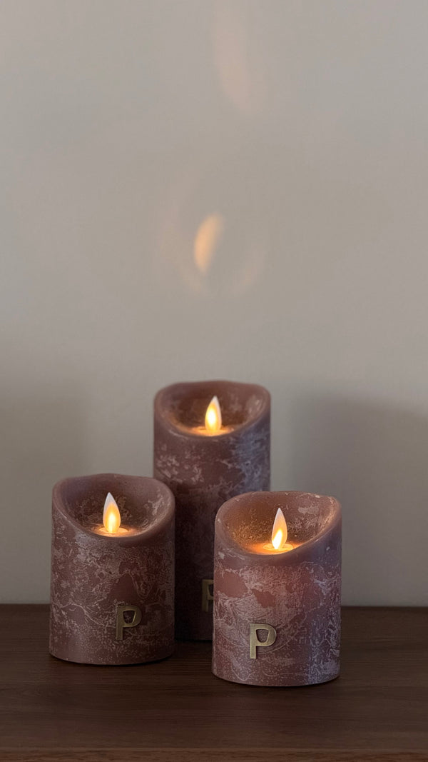 PTMD LED Candle Rustic Brown| Realistische bewegende vlam