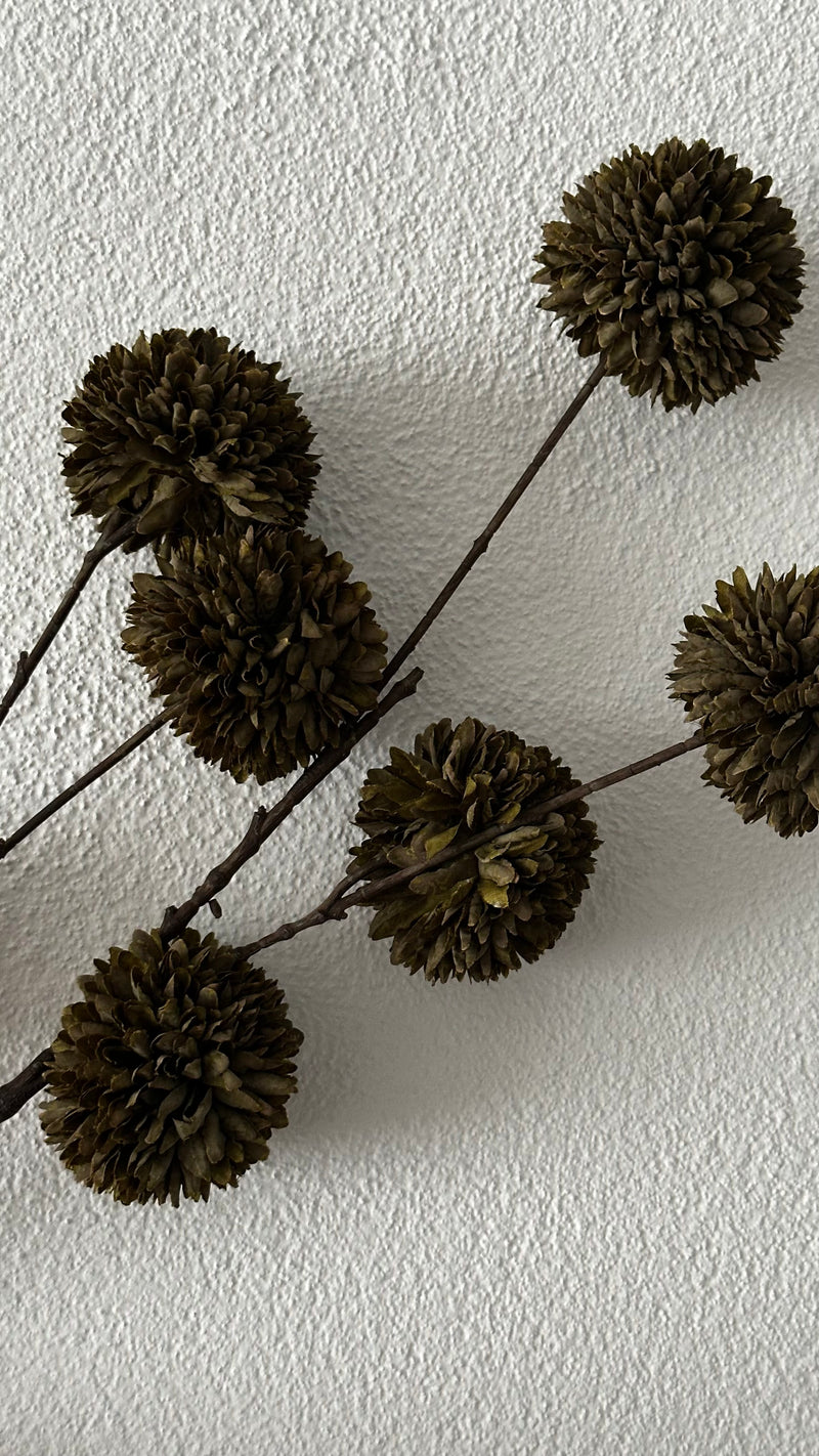 Kunstbloem Pom Pom Dark Green