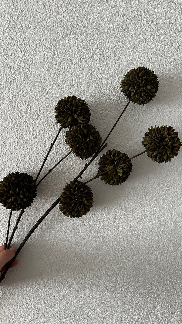 Kunstbloem Pom Pom Dark Green