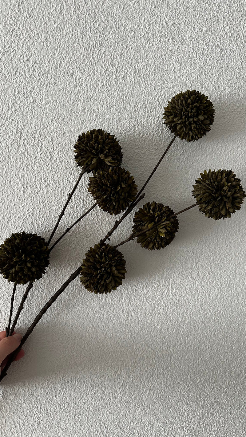 Kunstbloem Pom Pom Dark Green