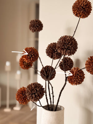 Kunstbloem Pom Pom Light Coffee