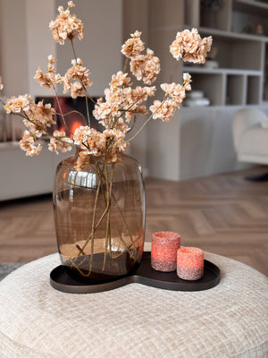 Champagne Glow Set | Shop the Look | Vase the World Artic M Taupe Vaas & Waxinelichtjes op Dienblad Villeta Bronze