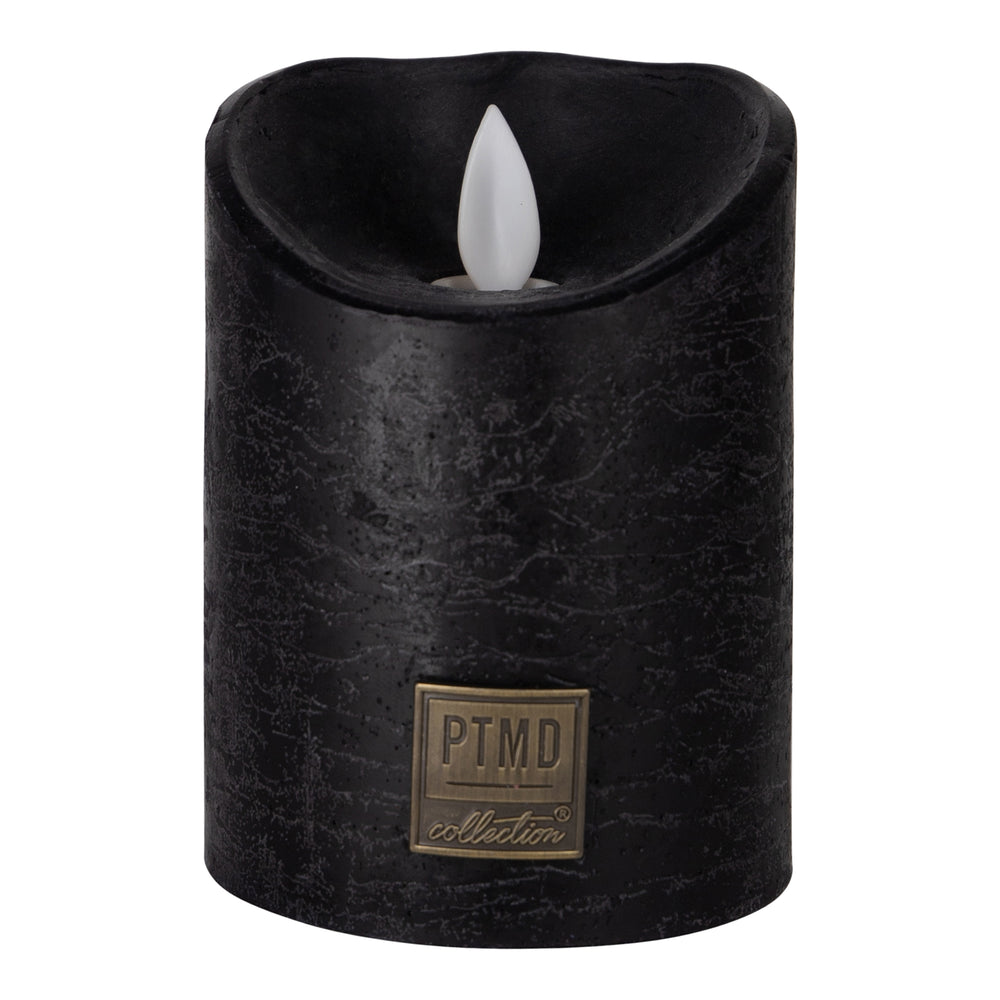 LED Light Candle Rustic Black Moveable Flame PTMD