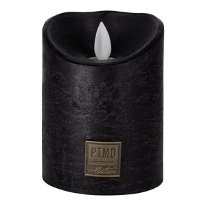 LED Light Candle Rustic Black Moveable Flame PTMD