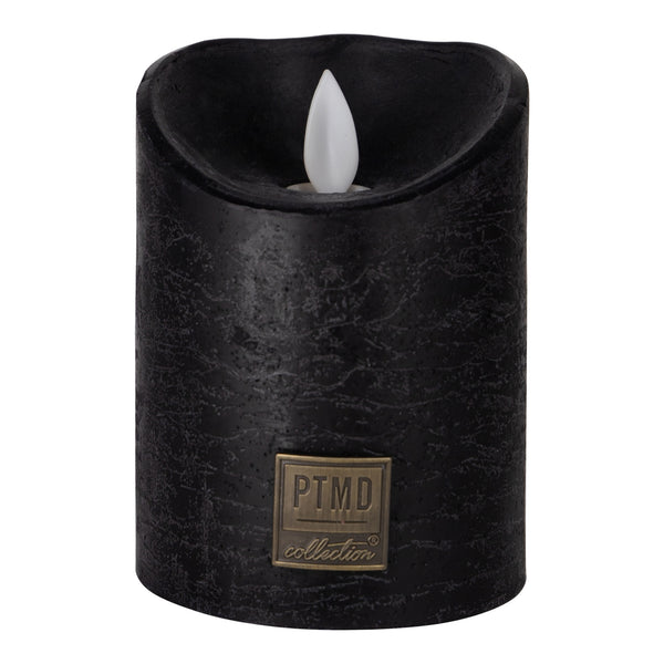 LED Light Candle Rustic Black Moveable Flame PTMD