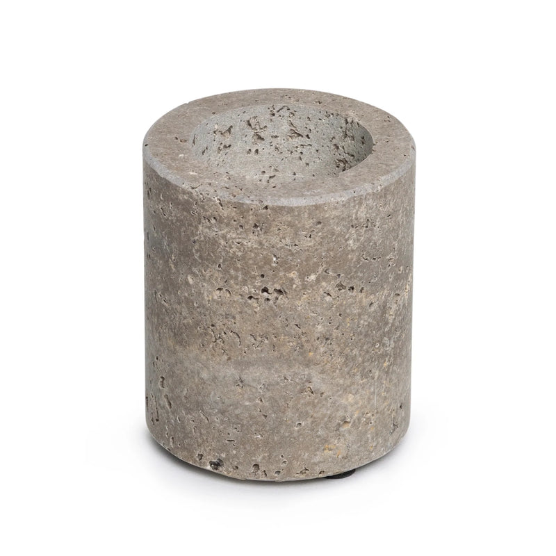 Titanium travertine Waxinelichthouder