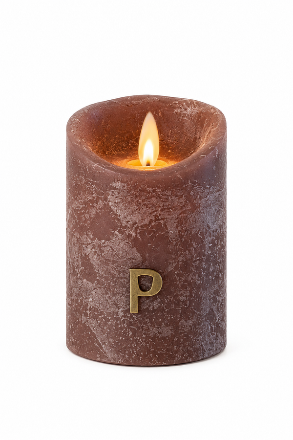 PTMD Led_Light_candle_New_Rustic_brown_movable_flame