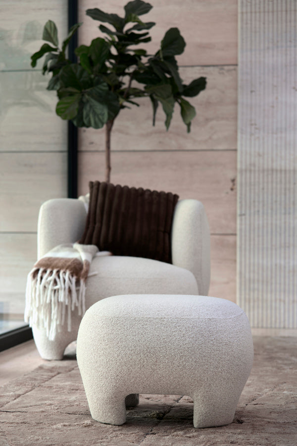 Pouf 53x41x38 cm ZENICA cream Light & Living