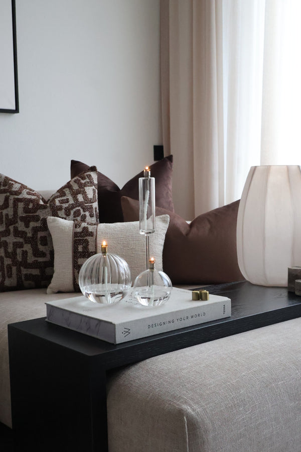 Shop the Look met drie glazen olielampjes-Peri Living  voor een luxe hotel chique interieur