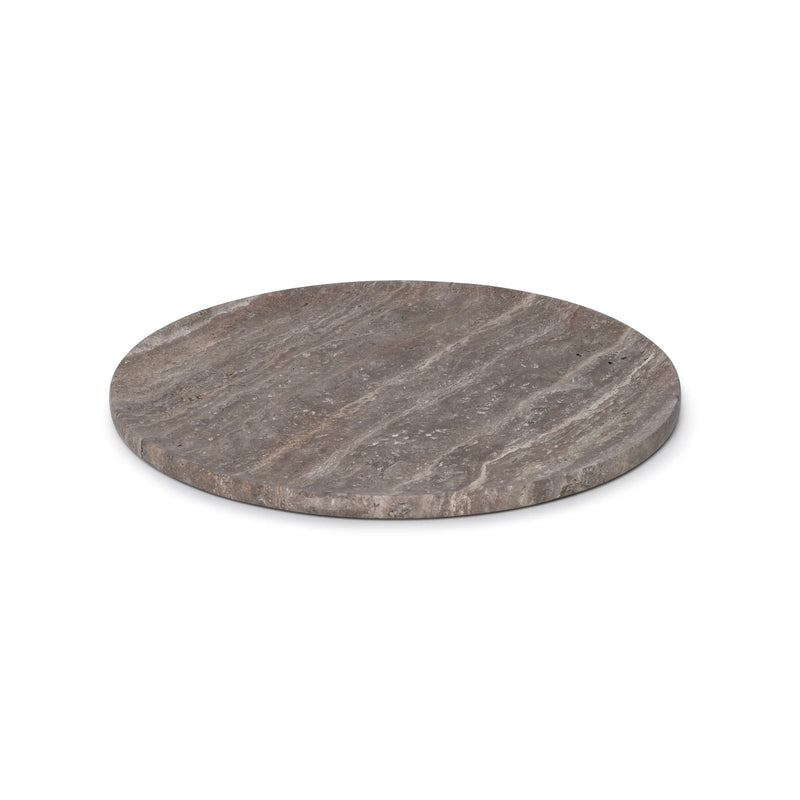 Titanium travertine Dienblad zonder rand rond