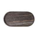 Titanium travertine Dienblad met rand ovaal