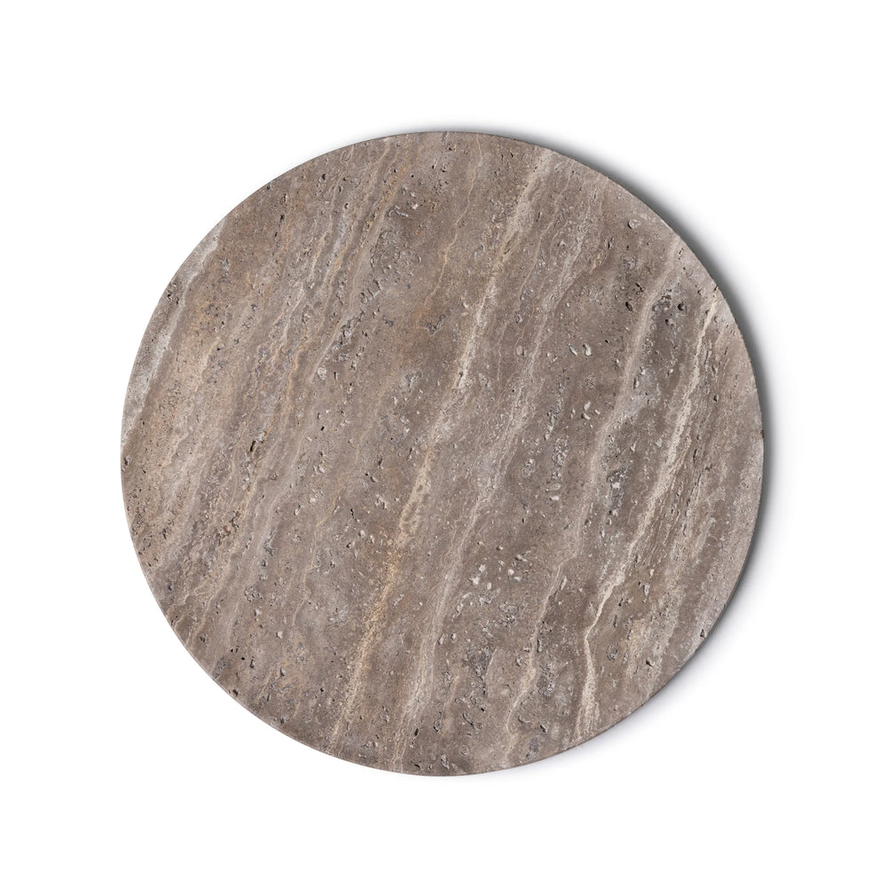 Titanium travertine Dienblad zonder rand rond