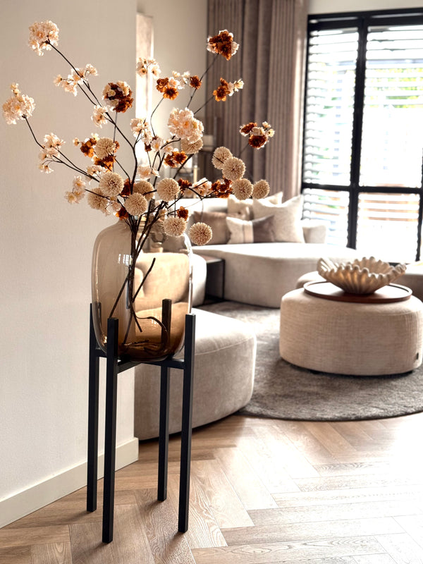 Vaas XL Taupe Vase the World incl.standaard