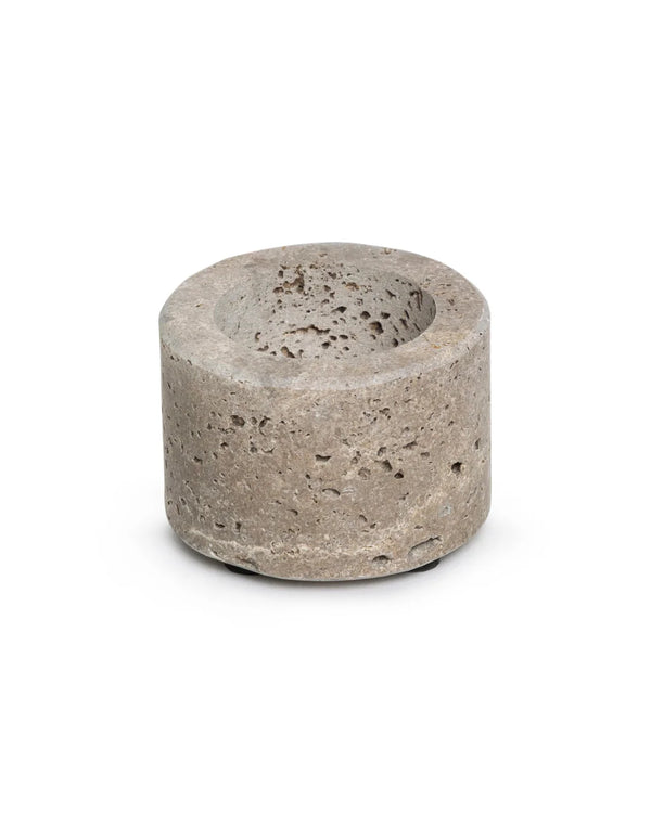 Titanium travertine Waxinelichthouder