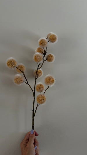 Kunstbloem Fluffy Pom Pom Vanille