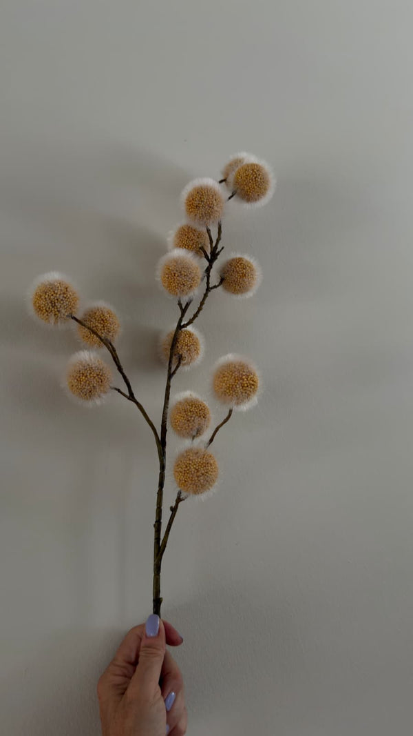 Kunstbloem Fluffy Pom Pom Vanille