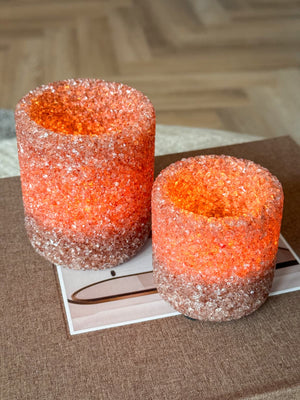Theelicht Sparkle Set van 2 Light brown