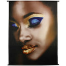 Wanddoek Dame Make-up goud