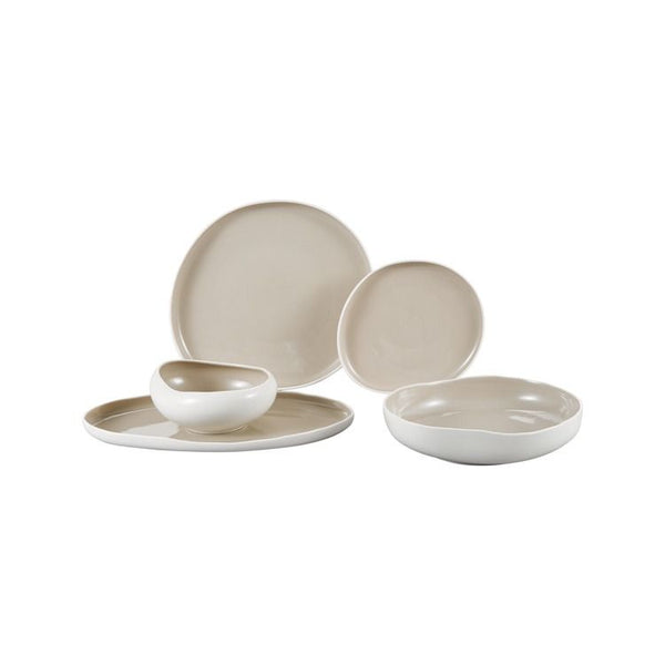 Bricard Barles serviesset | 25-delig voor 6 personen | Beige-wit