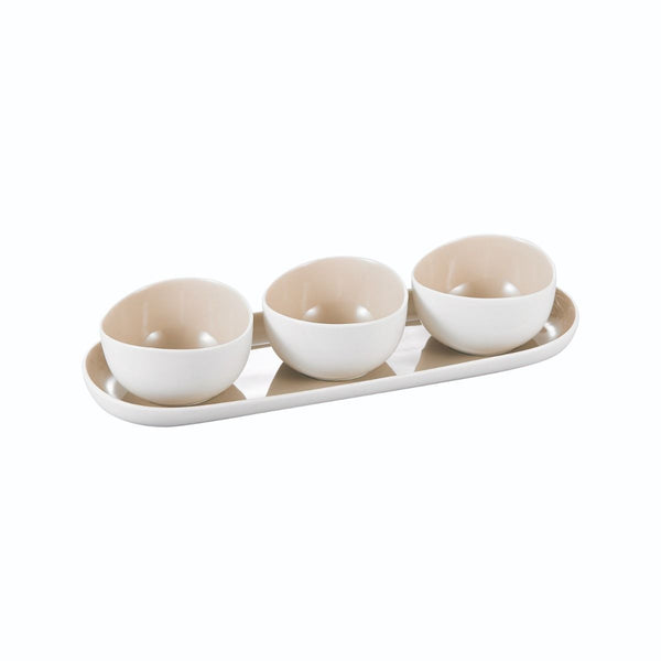 Bricard Colmar aperitief set | Beige-wit | 4-delig