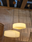 Hanglamp Pleat Glas mat wit+goud