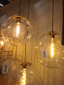 Hanglamp Magdala glas helder+goud
