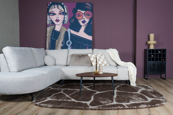 Karpet Macy met afgeronde hoeken Bruin