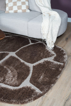 Karpet Macy met afgeronde hoeken Bruin