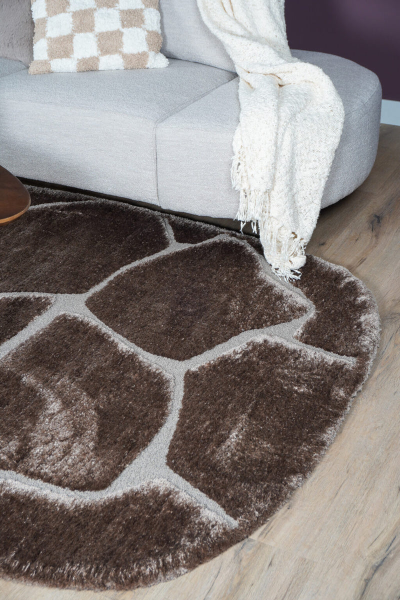 Karpet Macy met afgeronde hoeken Bruin