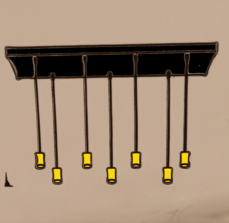 Manillo 7 lamps plafondplaat