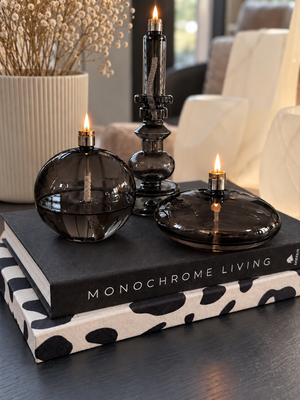 Peri Living Bianca Set van 3 | Shop the Look | Smoke Glazen Olielampen