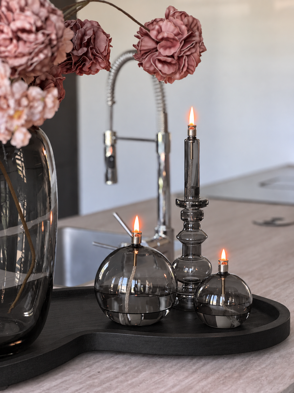 Peri Living Sara Set van 3 | Shop the Look | Smoke Glazen Olielampen