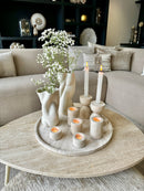 Travertine dienblad met rand rond