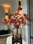 kunstbloesemboeket deep orange oranje in XL vaas