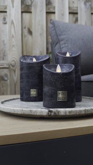 LED Light Candle rustic black moveable flame