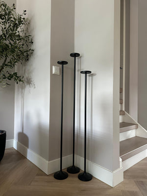 vloerkandelaren set van 3 stuks zwart