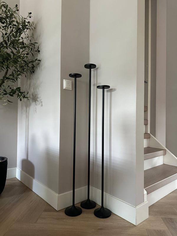 vloerkandelaren set van 3 stuks zwart