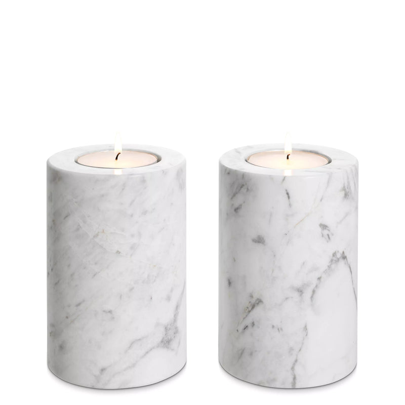 Tealight Holder Tobor white marble
