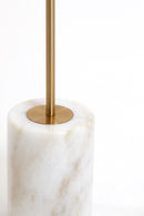 Vloerlamp Medina Antiek brons+glas mat wit