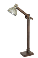 Vloerlamp Edward Hout bruin en vintage zilver