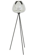 Vloerlamp Mayson Mat zwart+Glas smoke