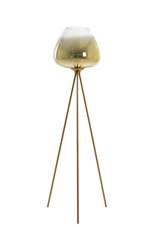 Vloerlamp Mayson glas goud-helder+goud