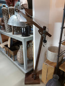 Vloerlamp Edward Hout bruin en vintage zilver