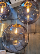 Hanglamp Magdala Glas lichtgrijs+goud