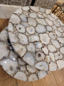 Coffeetable Agate Stone white Set van 2