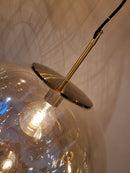 Hanglamp Medina Antiek brons-glas amber