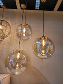 Hanglamp Medina Antiek brons-glas amber